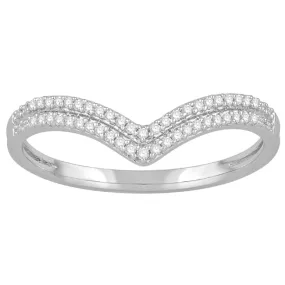 1/10 CTW Diamond Tiara Crown Ring in 10KT White Gold