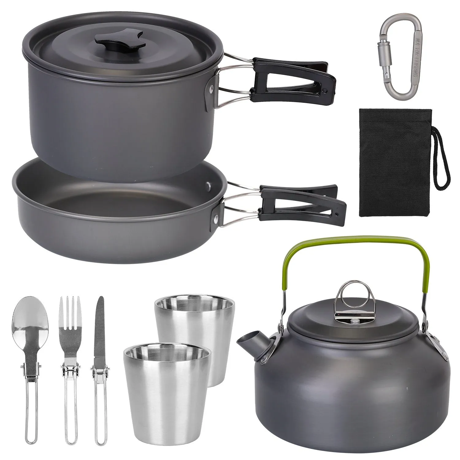 12Pcs Camping Cookware Set Camping Stove Aluminum Pot Pans Kit