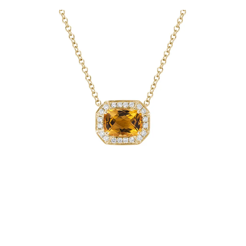 14k Semi-Precious Gemstone & Diamond Pendant