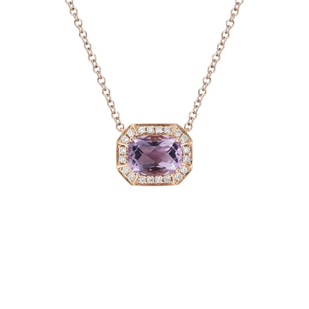 14k Semi-Precious Gemstone & Diamond Pendant