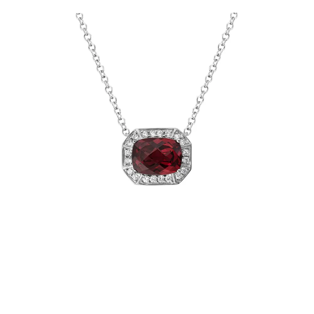 14k Semi-Precious Gemstone & Diamond Pendant