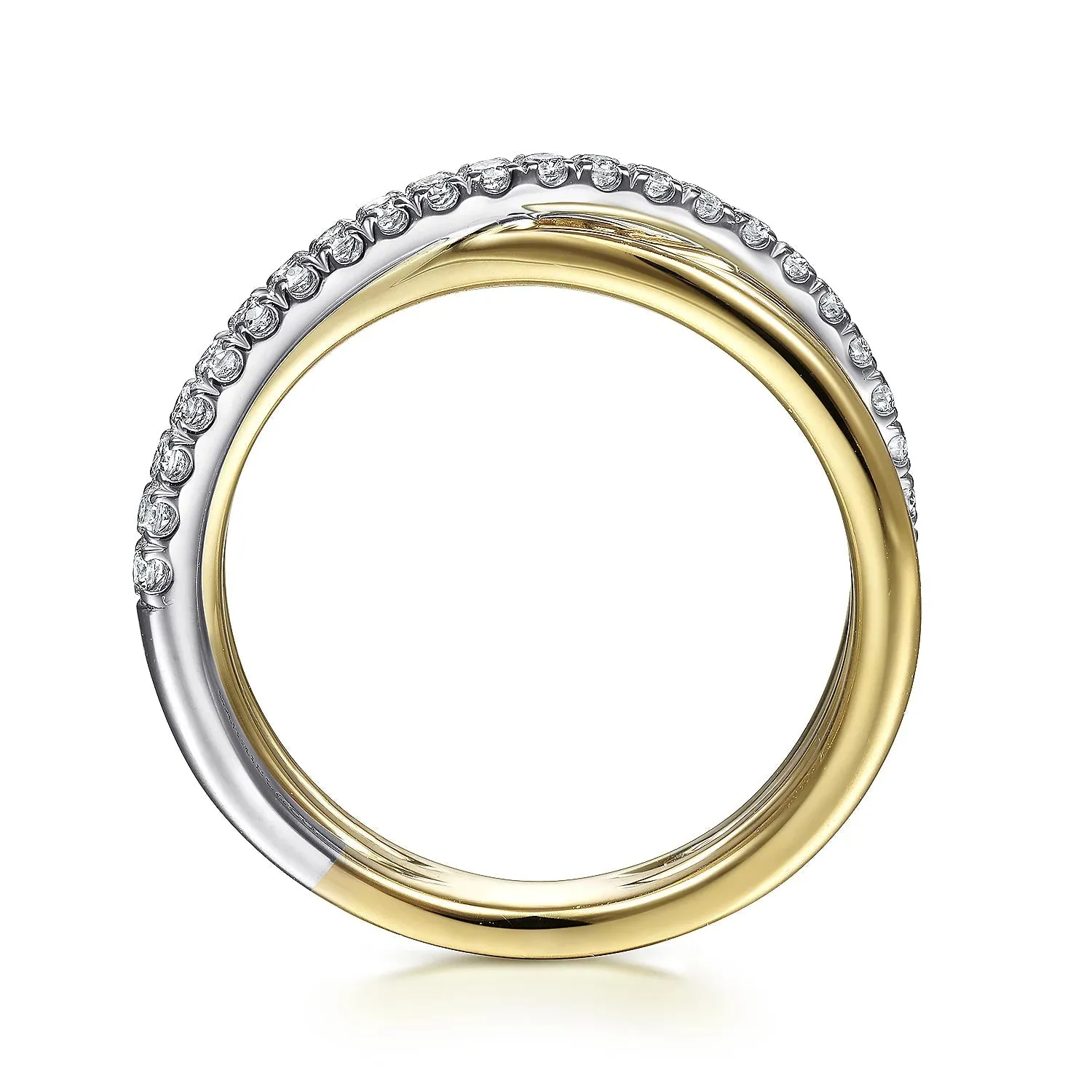 14K TT Gold 0.25ctw Diamond crossover Ring