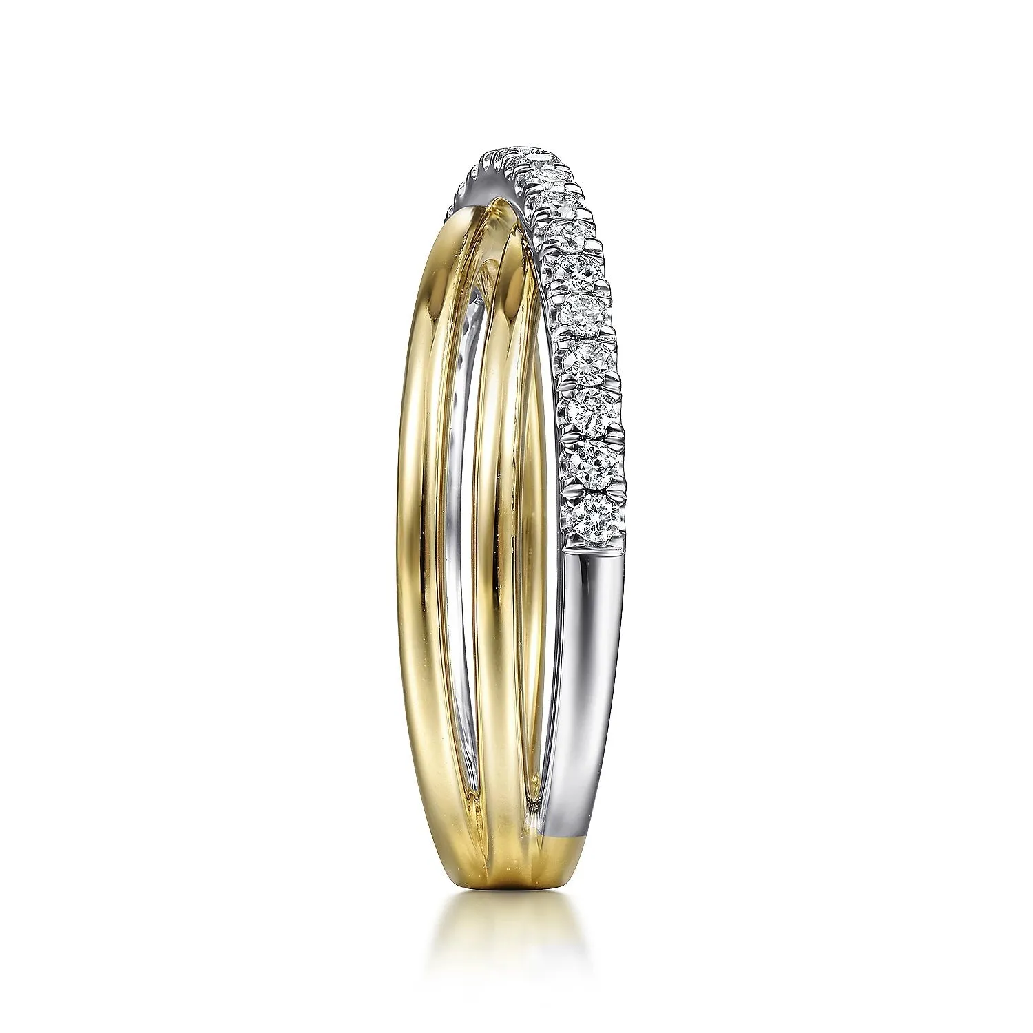 14K TT Gold 0.25ctw Diamond crossover Ring