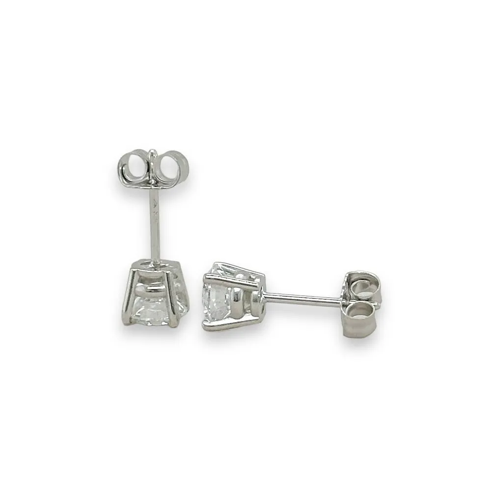 14K W Gold 1.00ctw E/VS1 Lab-Created Diamond Stud Earrings