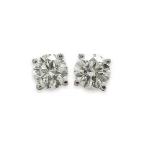 14K W Gold 1.00ctw E/VS1 Lab-Created Diamond Stud Earrings