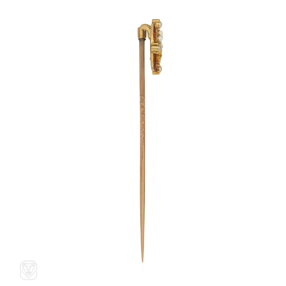 1880s Carlo Giuliano Prince of Wales stick pin