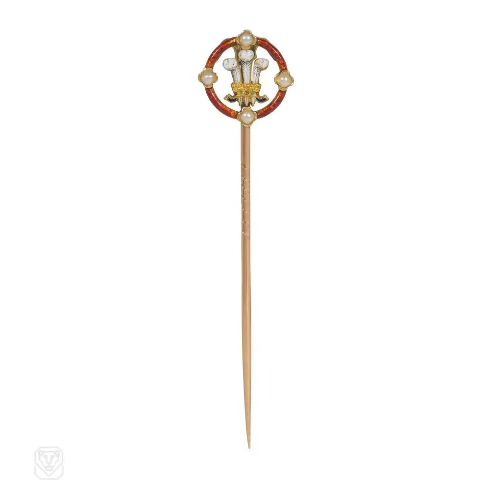 1880s Carlo Giuliano Prince of Wales stick pin