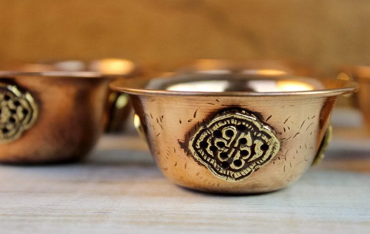 2 3/4" Copper Medallion Offering Bowls