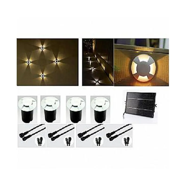 4 Way Directional in-Ground Path Lighting Kit Solar Lighting Direct