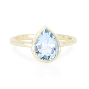 9K Yellow Gold Aquamarine Band