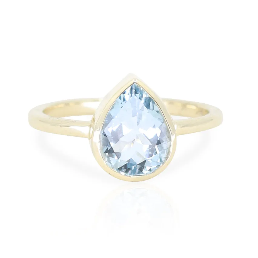 9K Yellow Gold Aquamarine Band