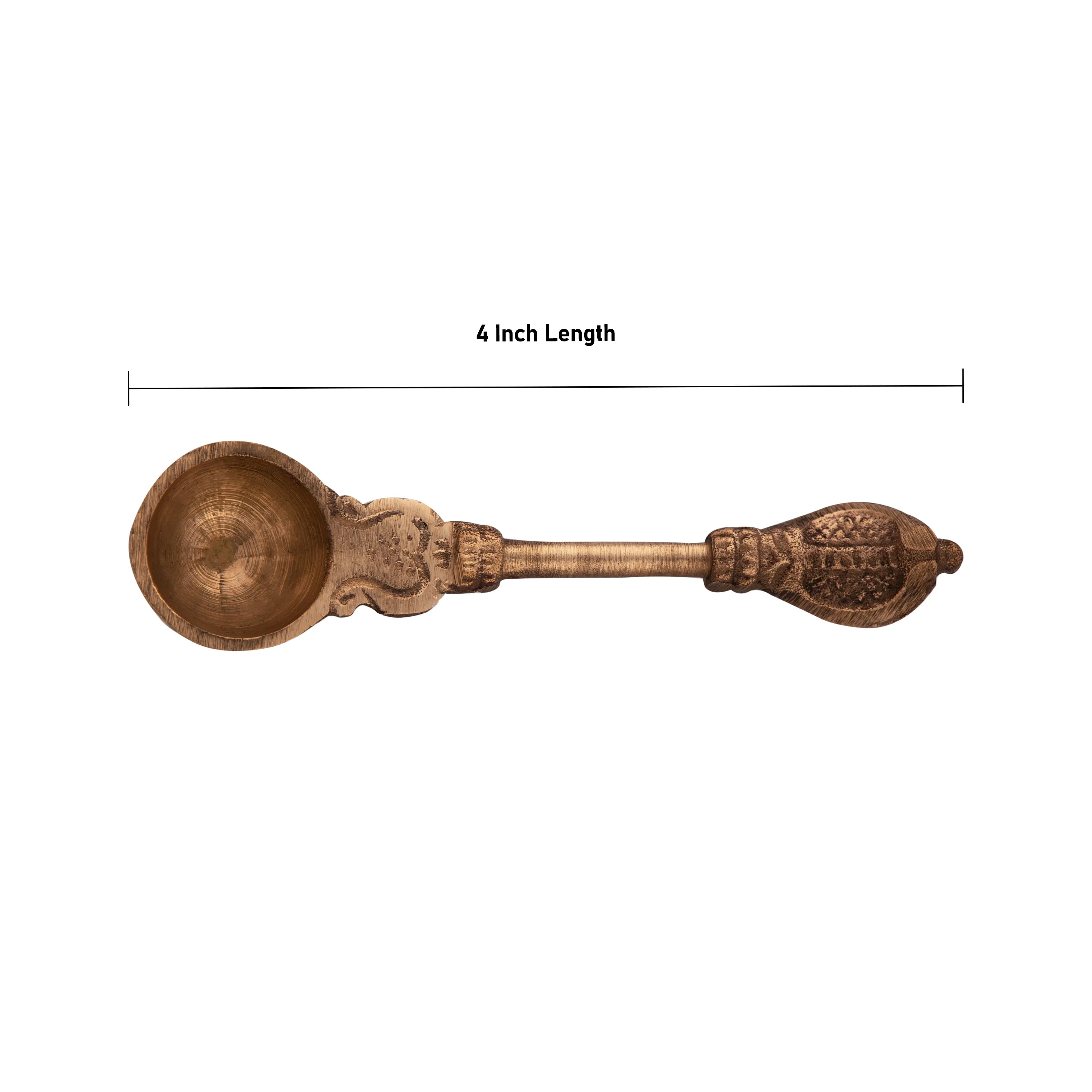 Achmani - 4 x 1.1 Inches | Copper Pali Spoon/ Achmani Spoon/ Nagam Handle Uddharani for Pooja