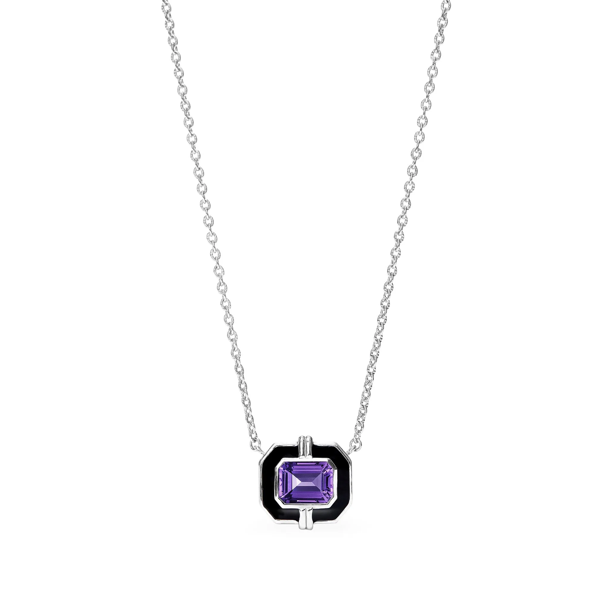 Adrienne Necklace with Enamel and Amethyst