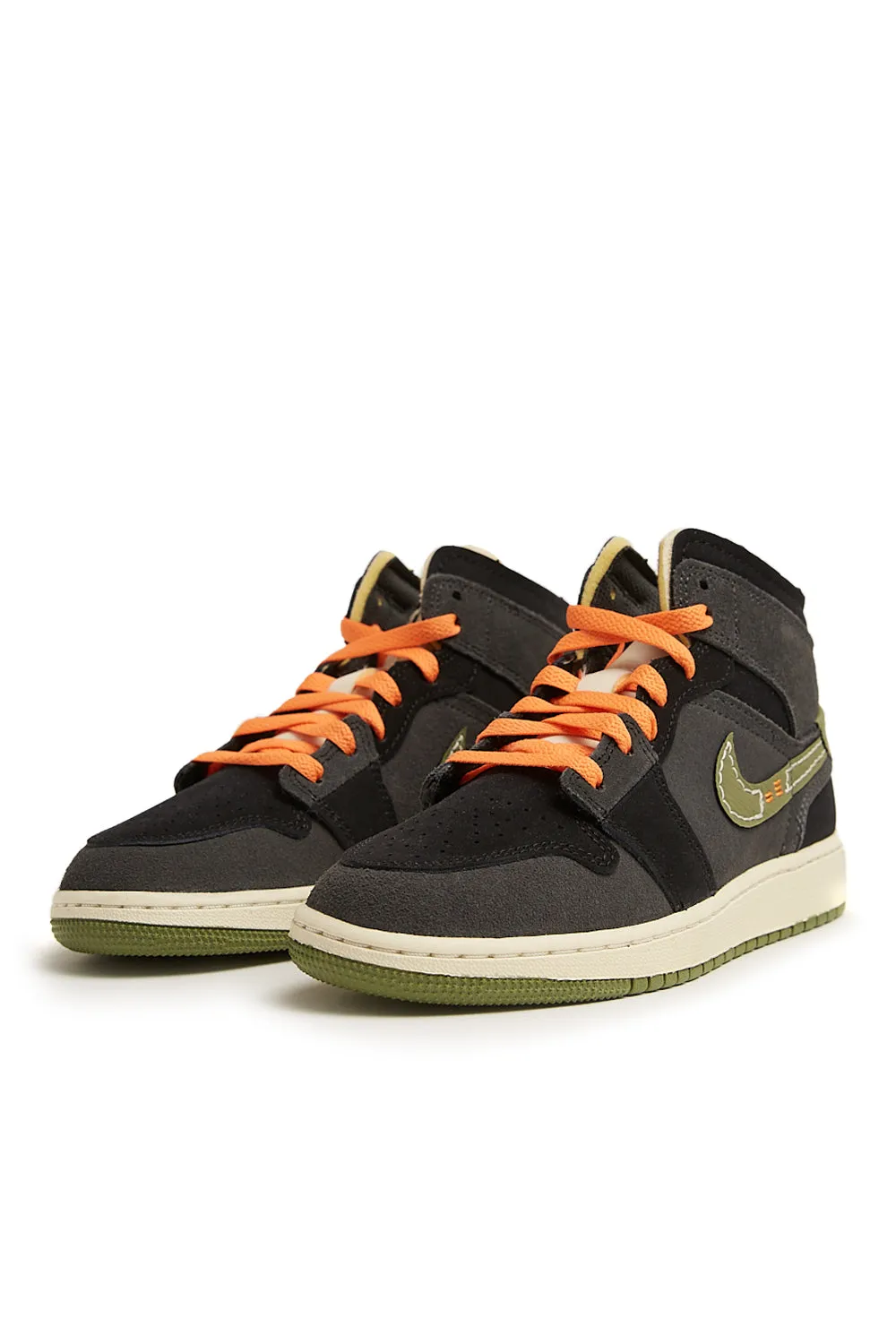 Air Jordan Kids 1 Mid SE Craft 'Anthracite/Sky J Light Olive'