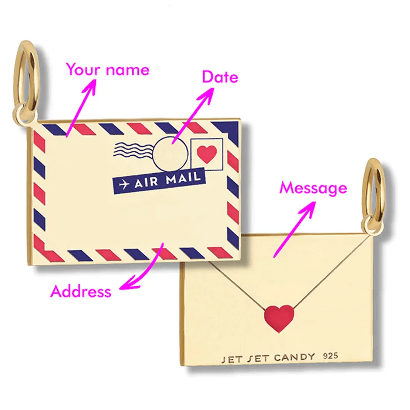 Air Mail Customizable Charm Silver