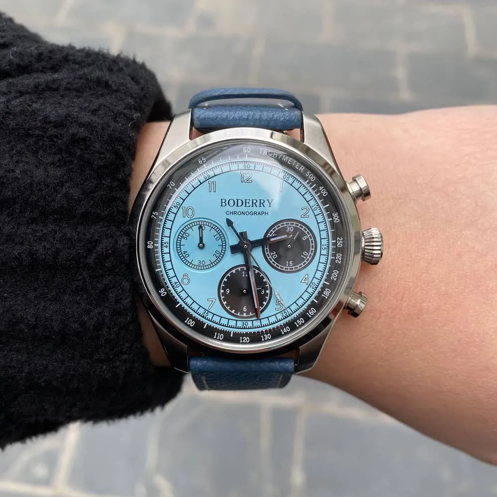 ASYMMETRY - Mechanical Chronograph with Domed Sapphire Crystal | Ice Blue