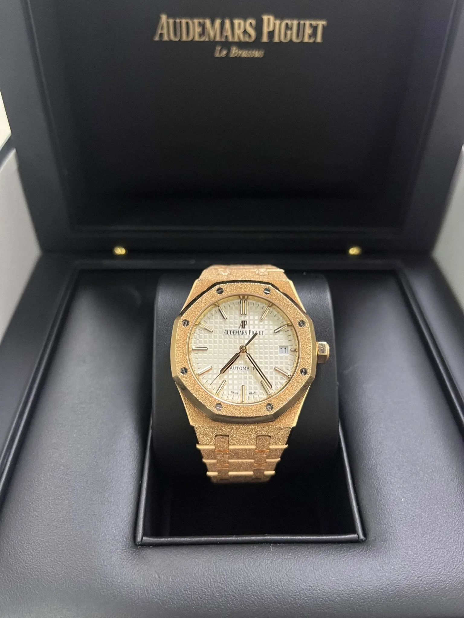 Audemars Piguet Royal Oak Lady Ladies 37mm Frosted Rose Gold White Dial 15454OR.GG.1259OR.01