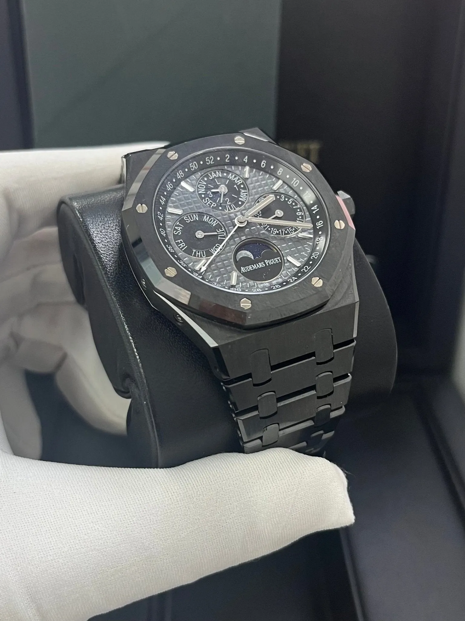 Audemars Piguet Royal Oak Perpetual Calendar/ Black Ceramic/ Black Dial/ Black Sub_Dials/ Black Ceramic Bezel (Ref#26579CE.OO.1225CE.01)