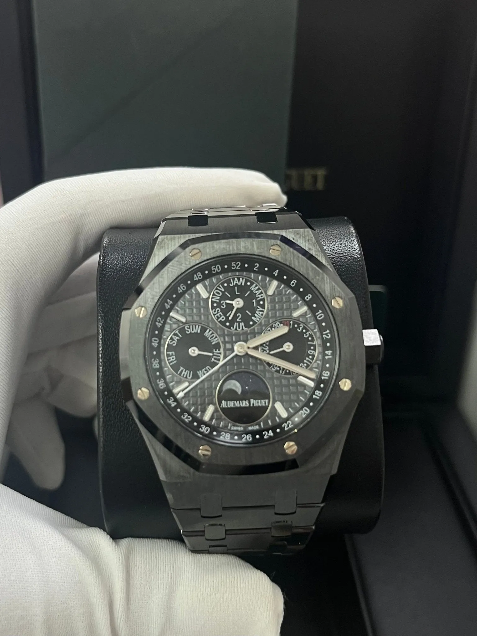 Audemars Piguet Royal Oak Perpetual Calendar/ Black Ceramic/ Black Dial/ Black Sub_Dials/ Black Ceramic Bezel (Ref#26579CE.OO.1225CE.01)