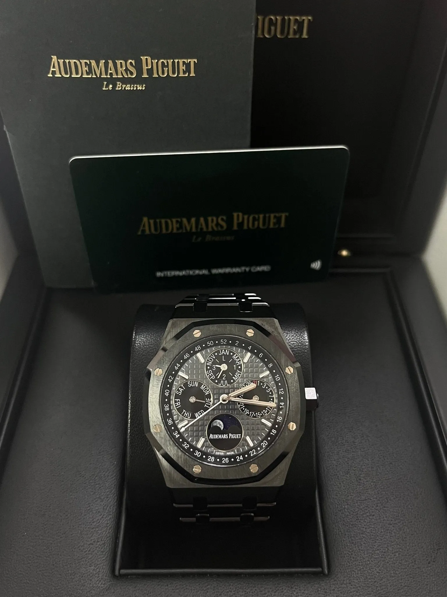 Audemars Piguet Royal Oak Perpetual Calendar/ Black Ceramic/ Black Dial/ Black Sub_Dials/ Black Ceramic Bezel (Ref#26579CE.OO.1225CE.01)