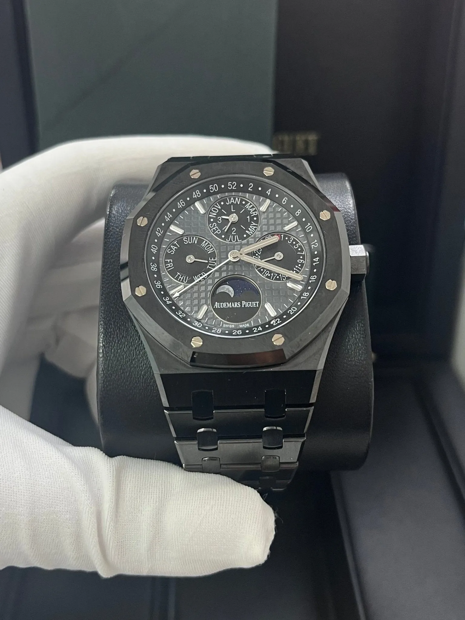 Audemars Piguet Royal Oak Perpetual Calendar/ Black Ceramic/ Black Dial/ Black Sub_Dials/ Black Ceramic Bezel (Ref#26579CE.OO.1225CE.01)