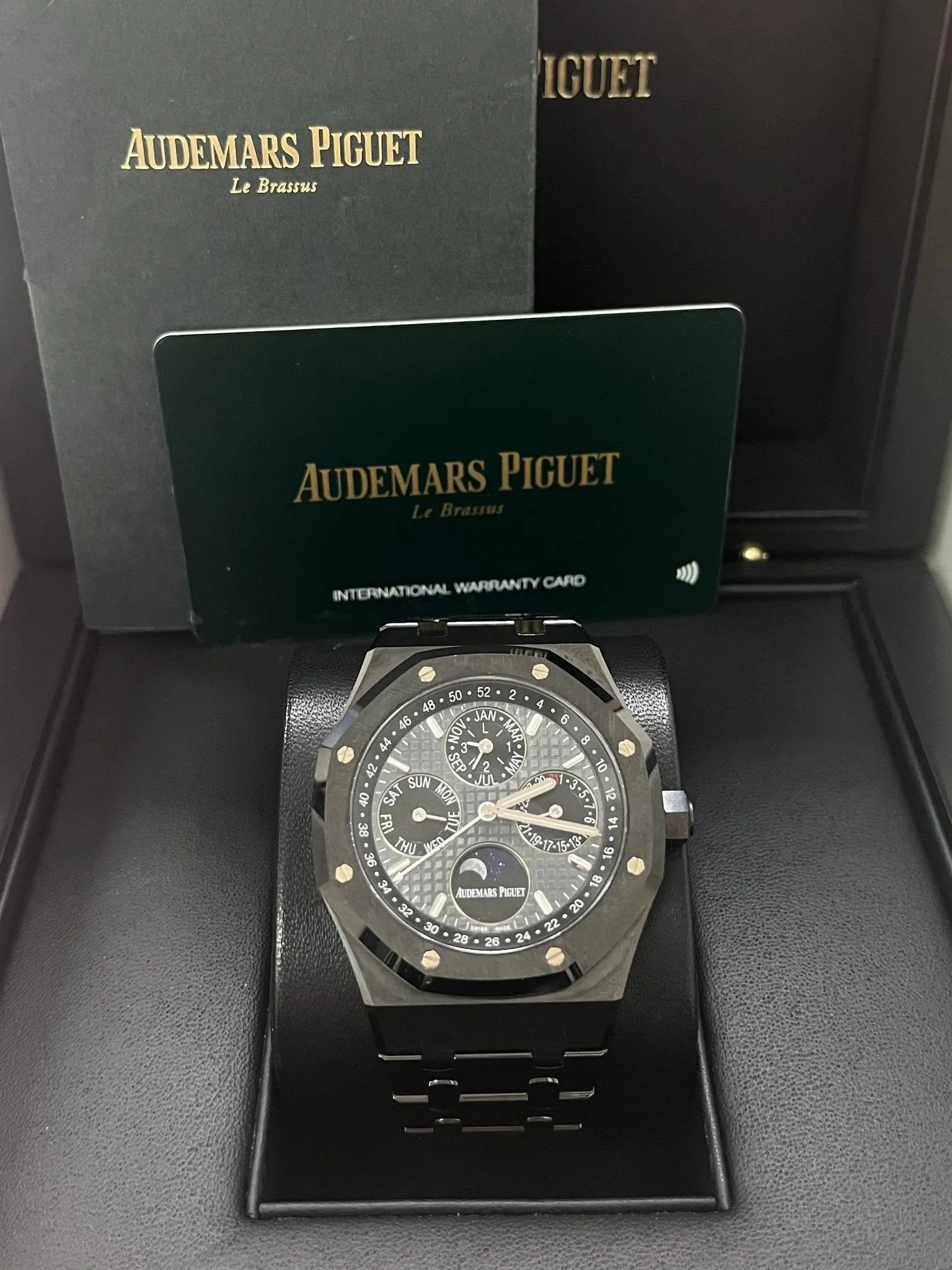 Audemars Piguet Royal Oak Perpetual Calendar/ Black Ceramic/ Black Dial/ Black Sub_Dials/ Black Ceramic Bezel (Ref#26579CE.OO.1225CE.01)