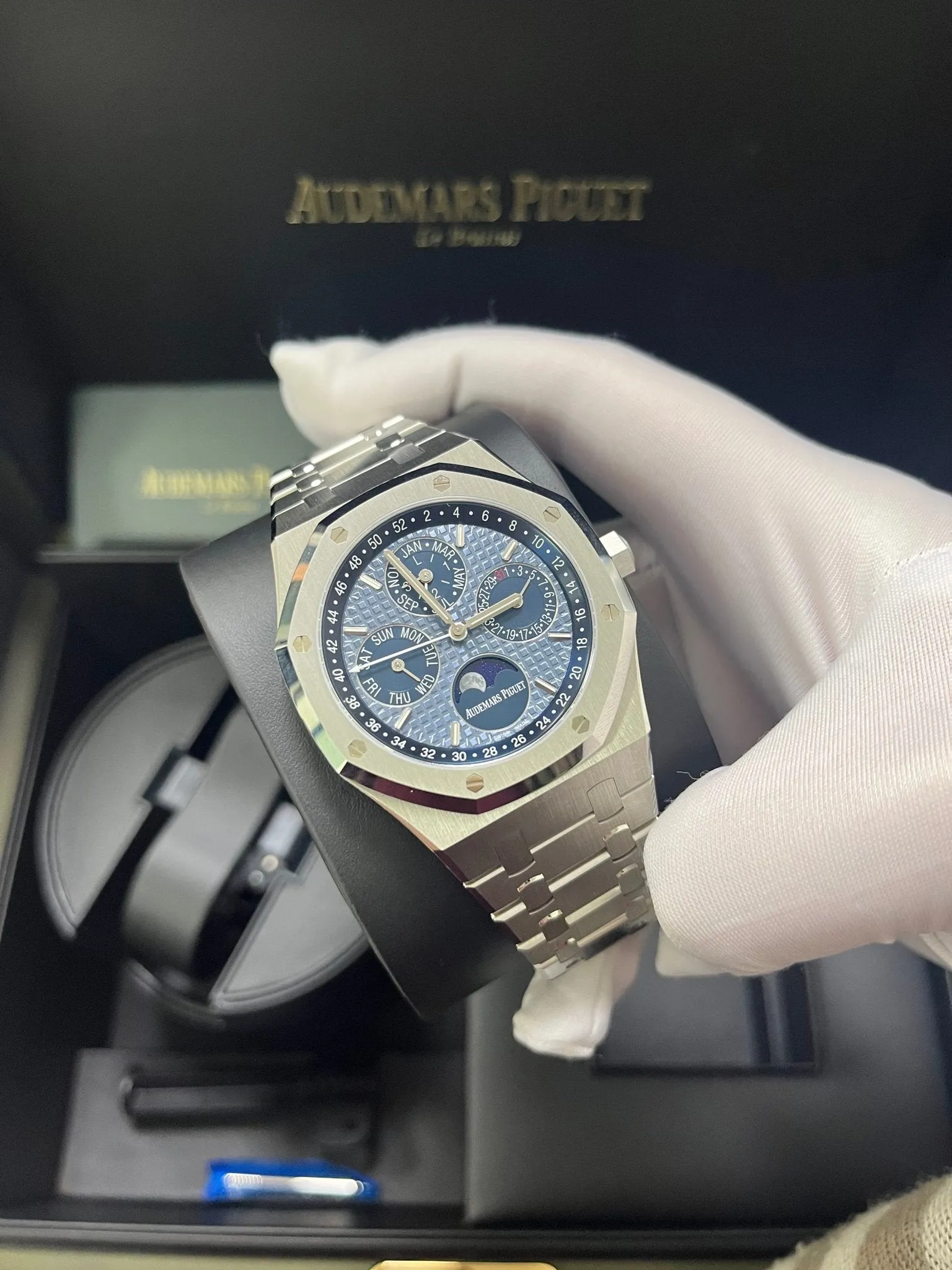 Audemars Piguet Royal Oak Perpetual Calendar Blue Dial Steel 41mm Reference 26574ST.OO.1220ST.03