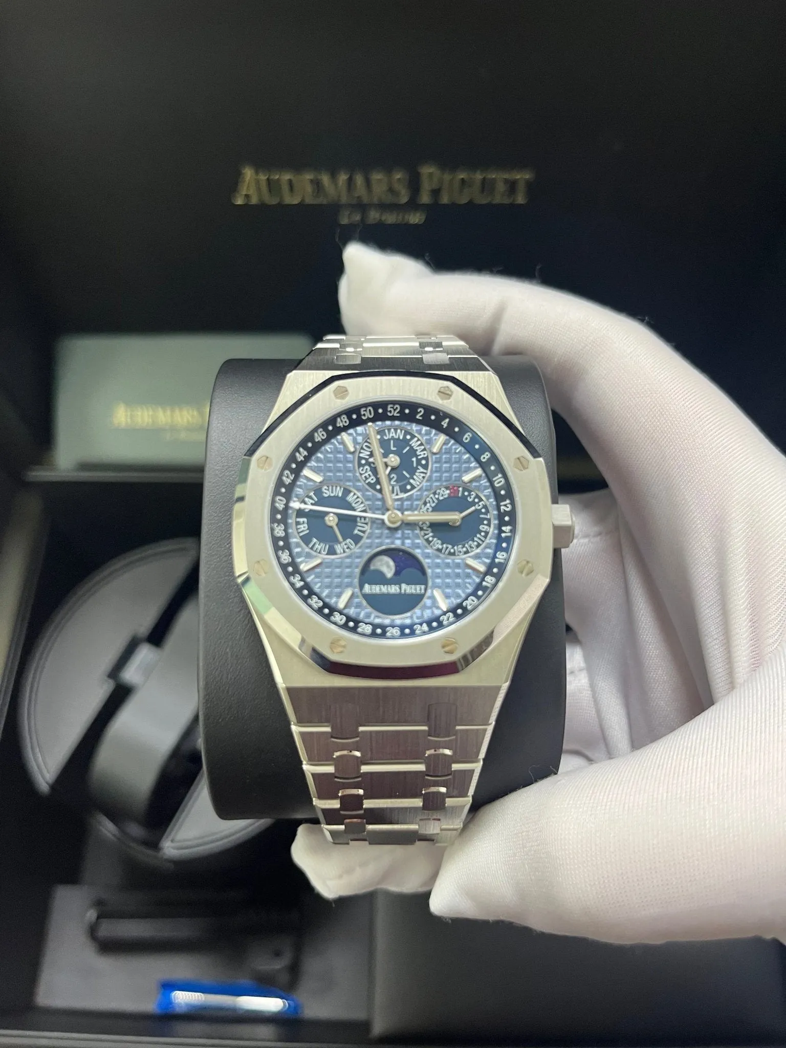 Audemars Piguet Royal Oak Perpetual Calendar Blue Dial Steel 41mm Reference 26574ST.OO.1220ST.03