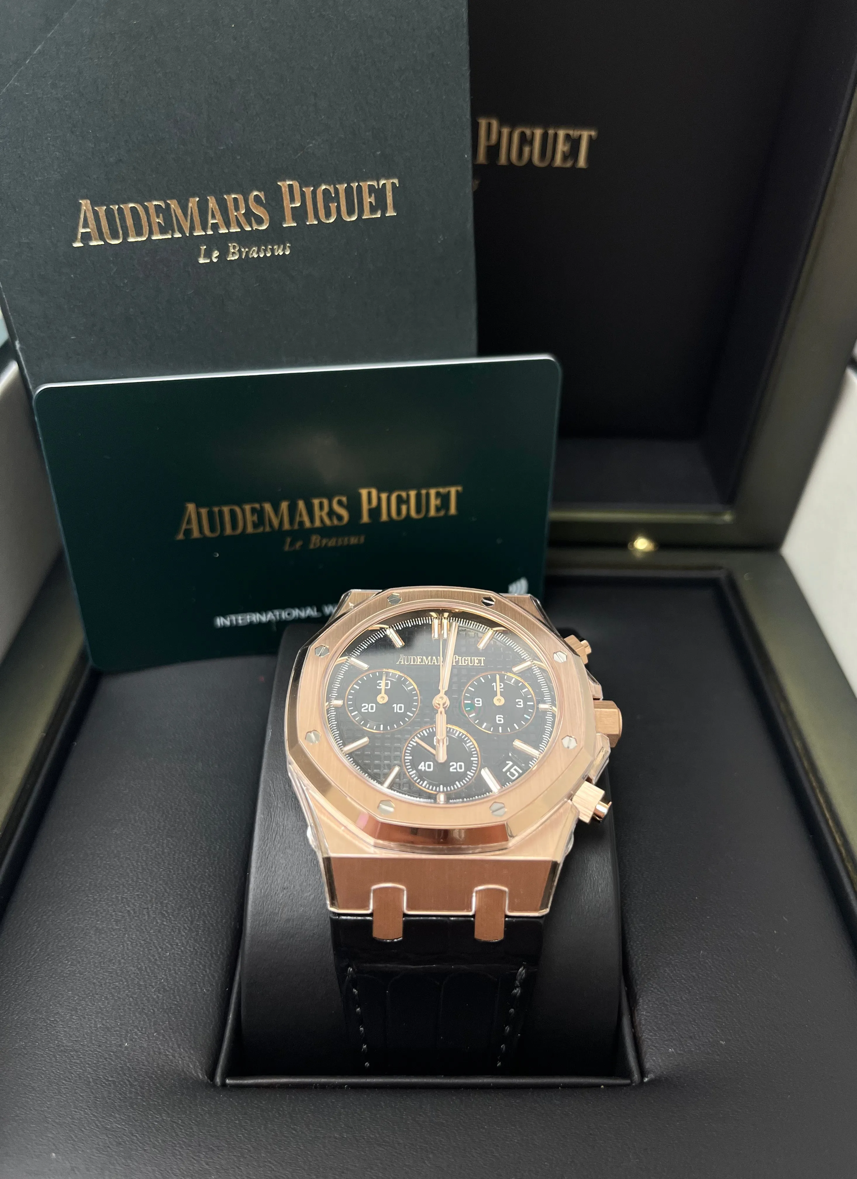 Audemars Piguet ROYAL OAK SELFWINDING CHRONOGRAPH “50TH ANNIVERSARY” Black Dial Black alligator strap 26240OR.OO.D002CR.01