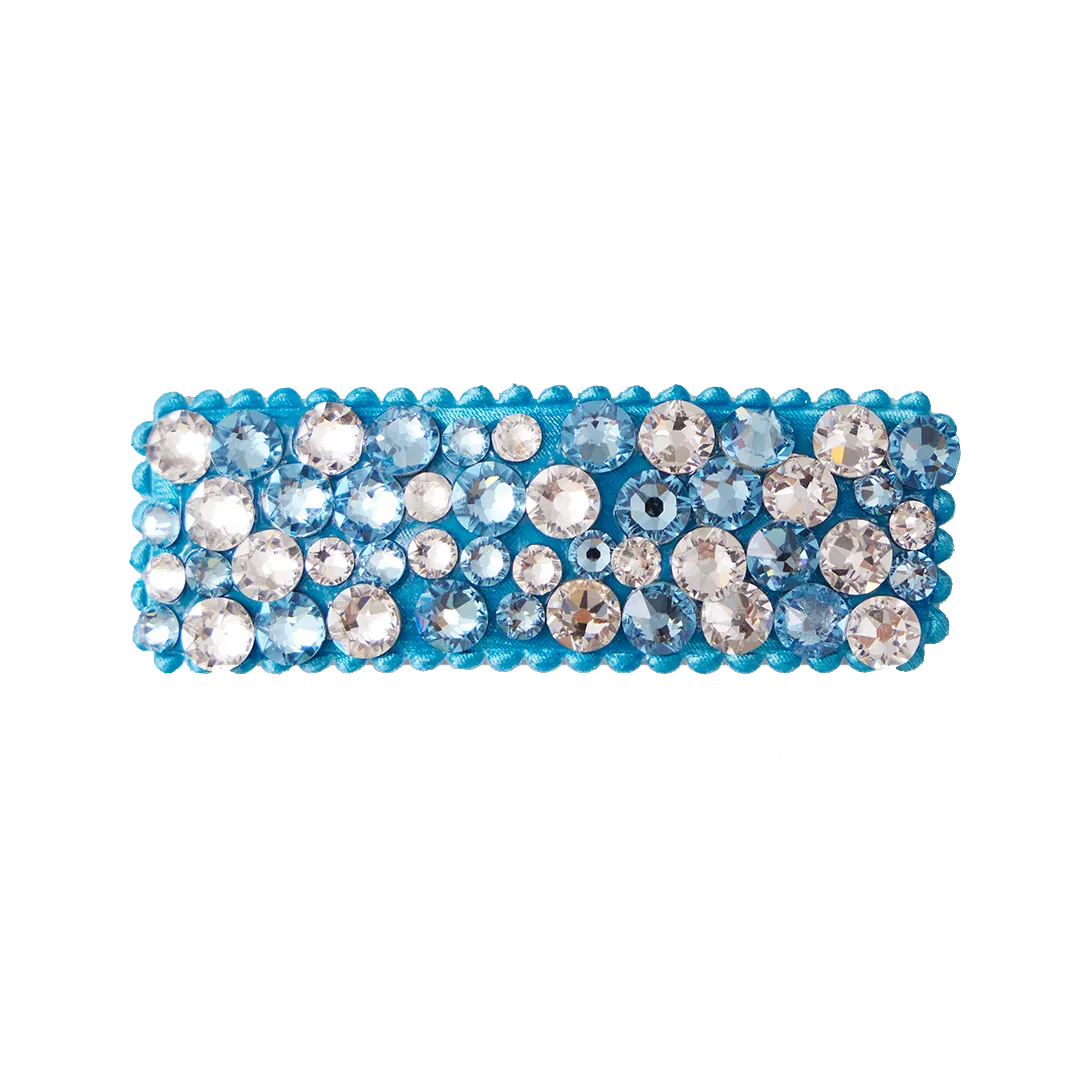 Bari Lynn Crystal Snap Clip - Aqua & Clear