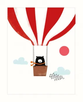 Bear in Hot Air Balloon Blank Card