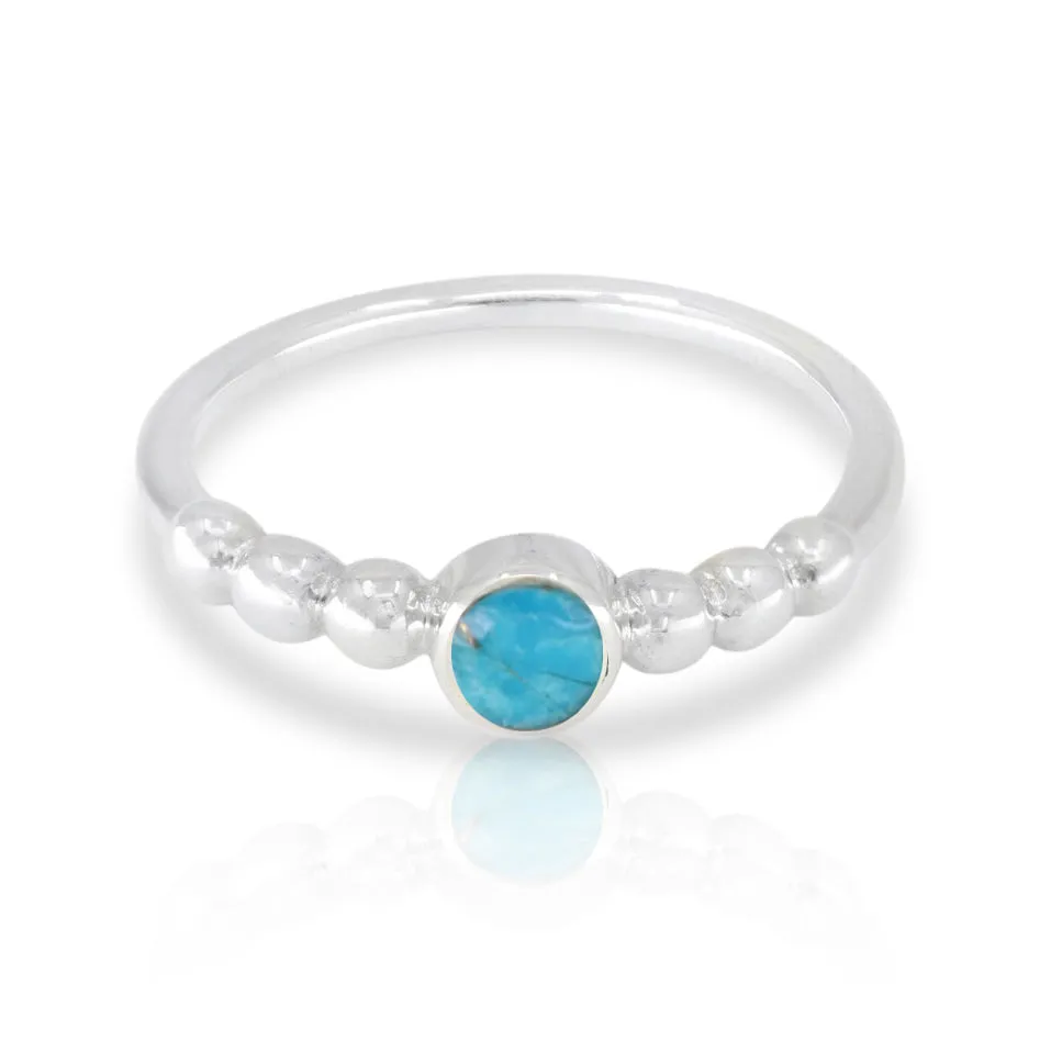 Bella Oyster Turquoise Silver Stacker