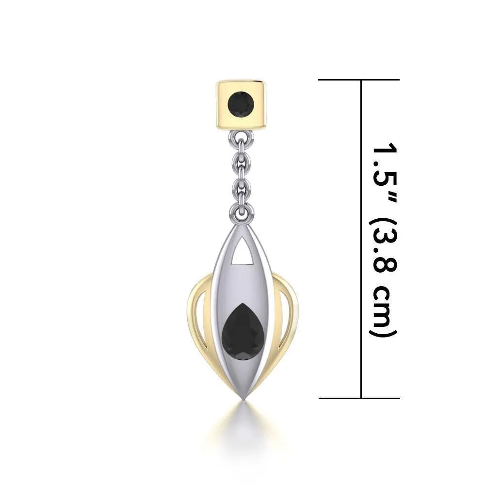 Black Magic Contemporary Silver & Gold Pendant MPD842