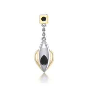 Black Magic Contemporary Silver & Gold Pendant MPD842