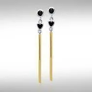 Black Magic Silver & Gold Earrings MER401