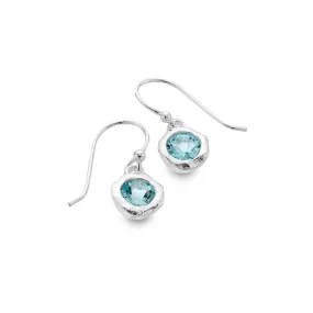 Blue topaz rock earrings