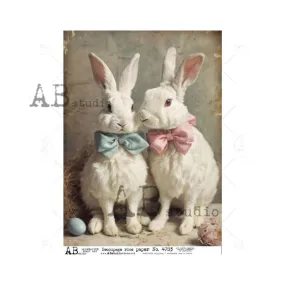 Boy & Girl Bunnies A4 Rice Paper