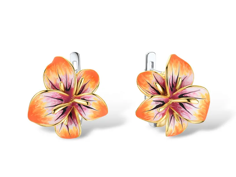 Burning Hibiscus Earrings