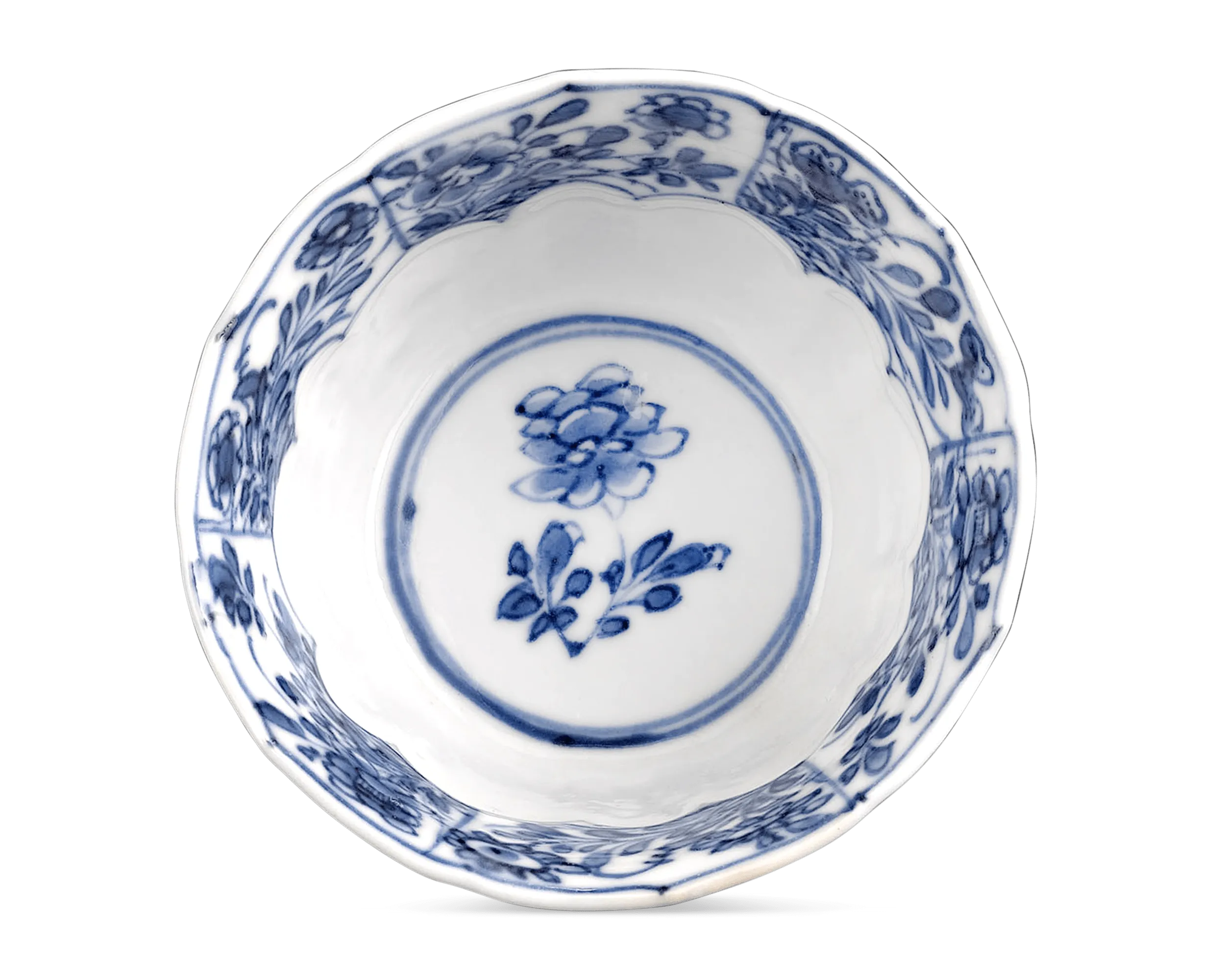 Chinese Blue & White Floral Teacup