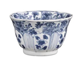 Chinese Blue & White Floral Teacup