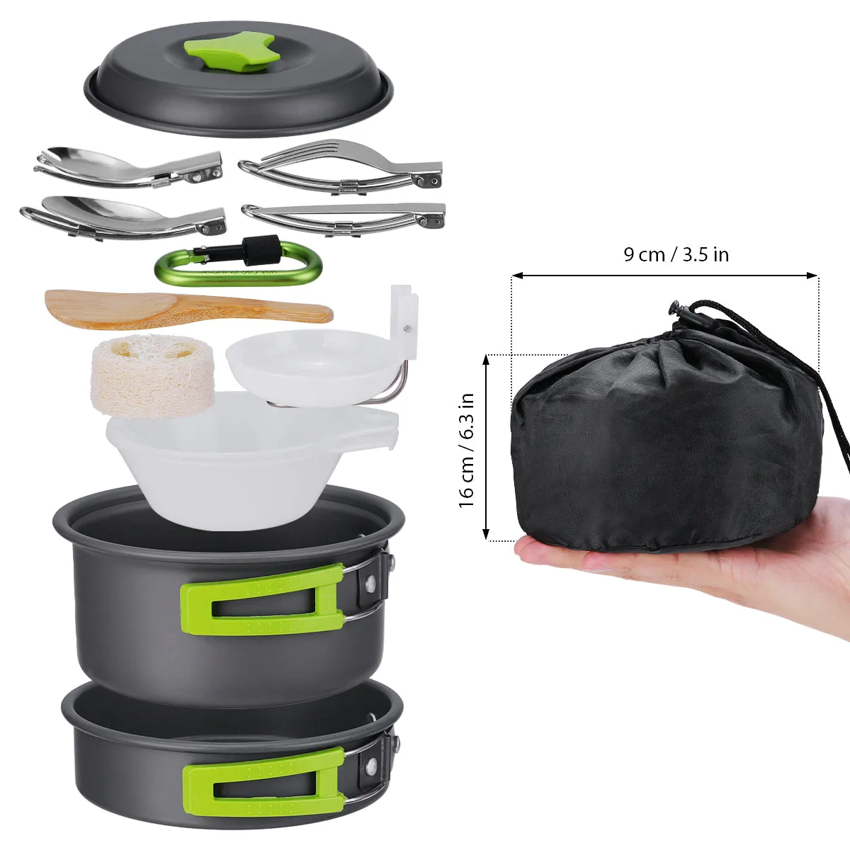 Cookware: 15Pc Lightweight Cooking w/Tableware