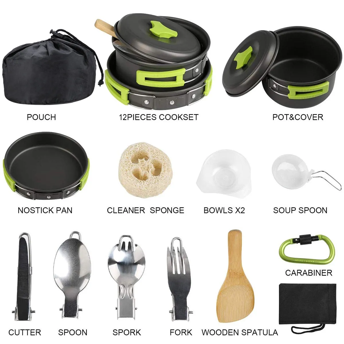 Cookware: 15Pc Lightweight Cooking w/Tableware