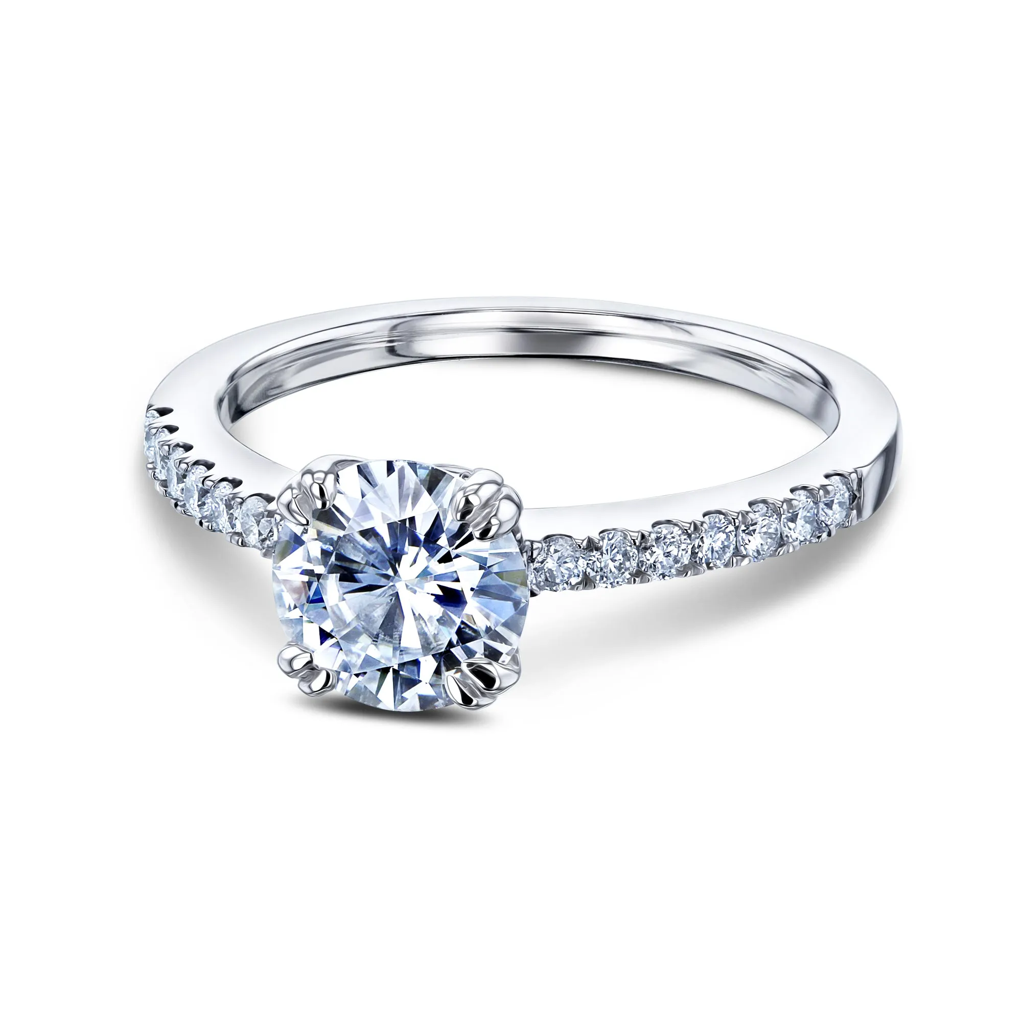 Double-Prong 1ct Moissanite Tulip Head Ring