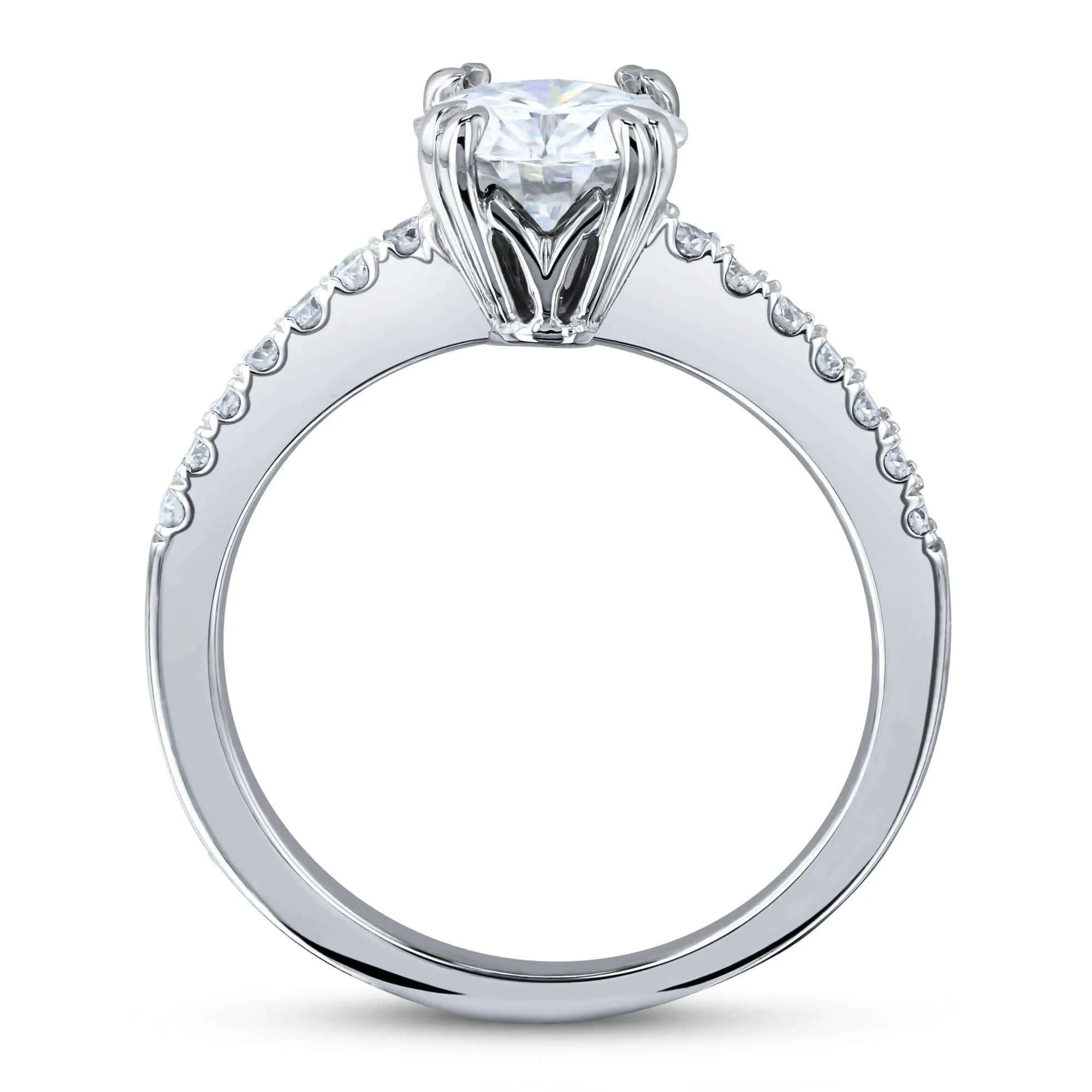 Double-Prong 1ct Moissanite Tulip Head Ring