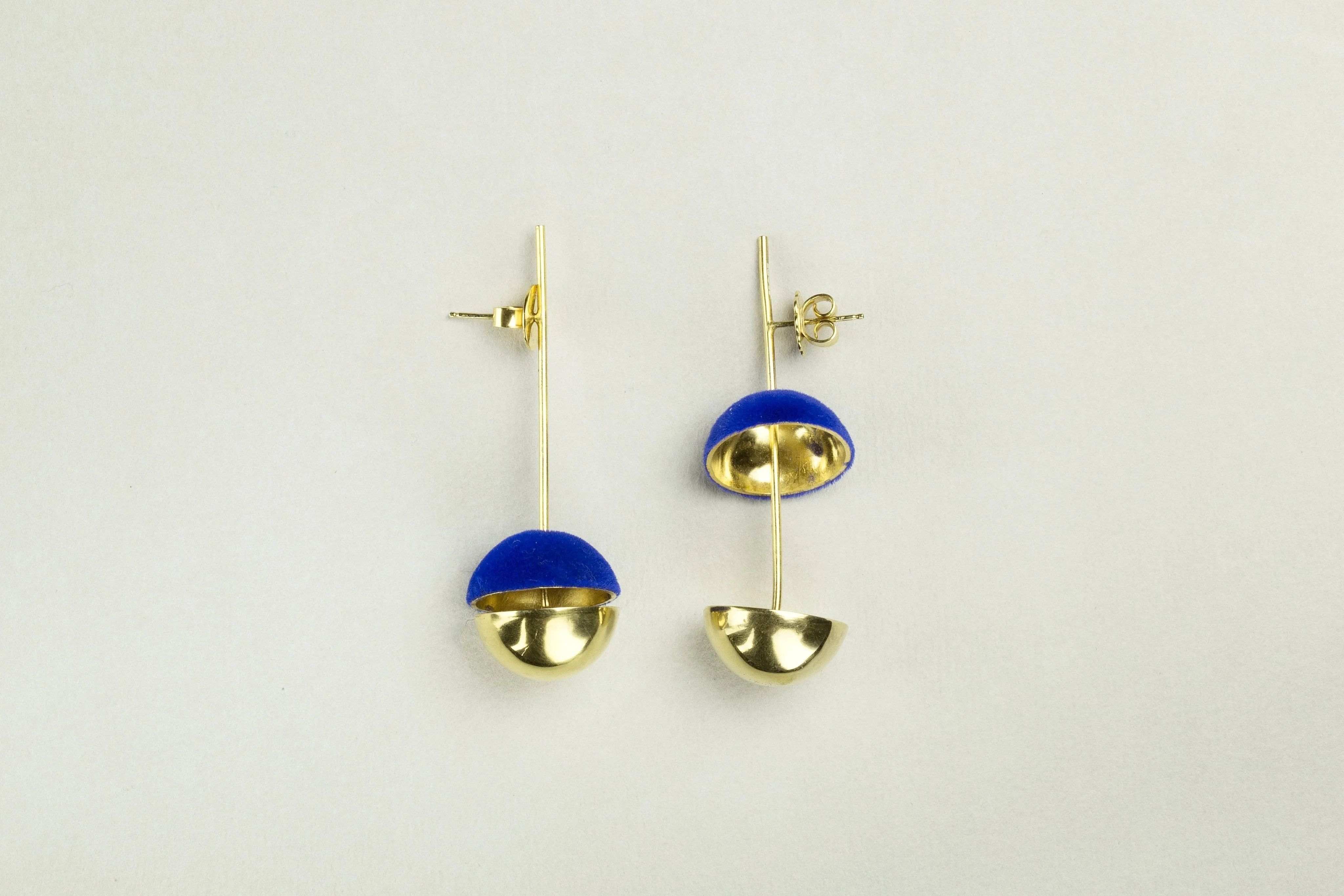 Drop Earrings with Electric Blue Flocking