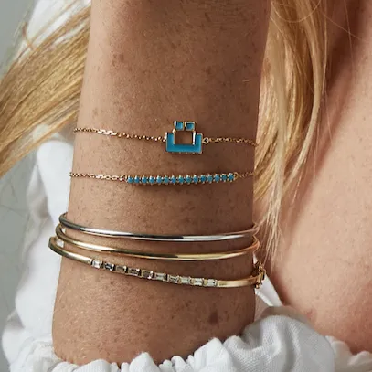 Enamel Letter Bracelet