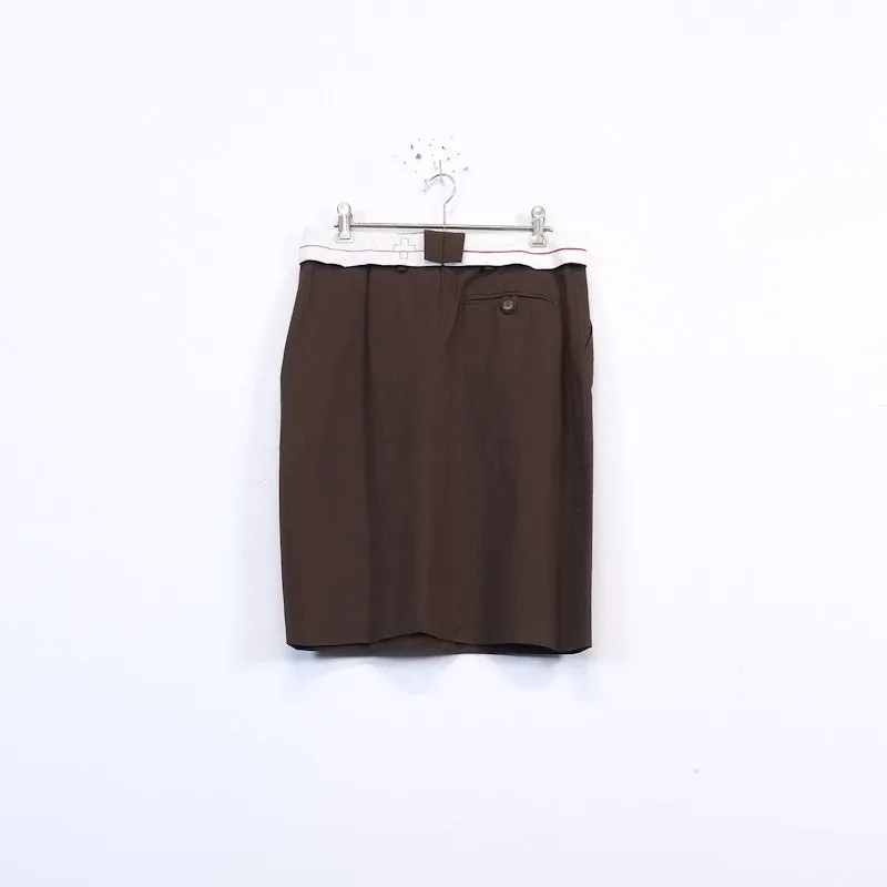 exposed waistband mini skirt