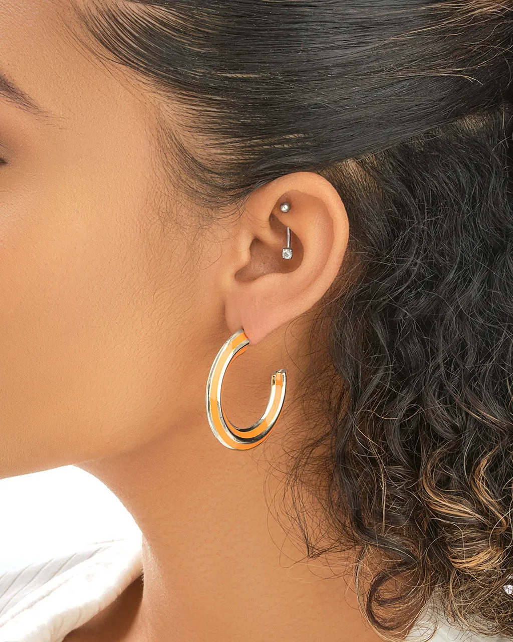 Faven Enamel Hoop Earrings