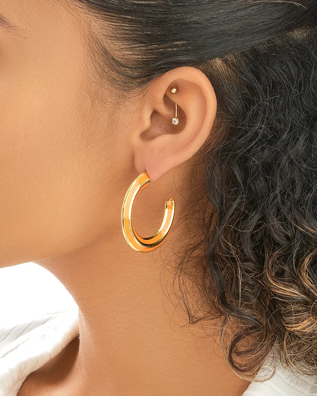 Faven Enamel Hoop Earrings