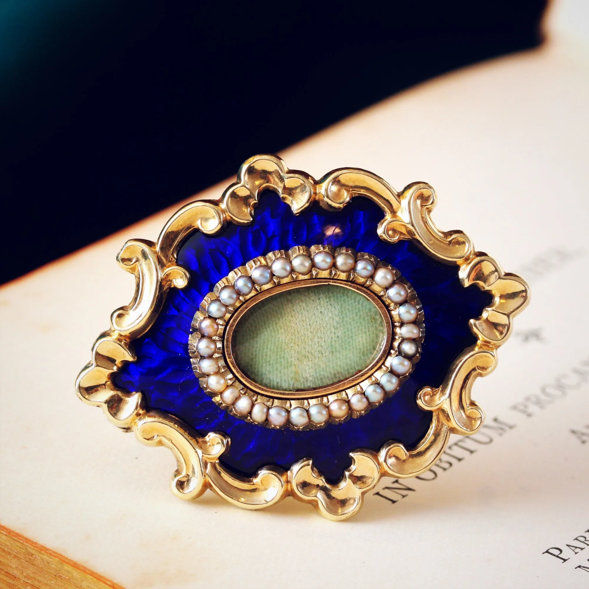 Finest Pristine Sentimental Victorian Enamel Brooch